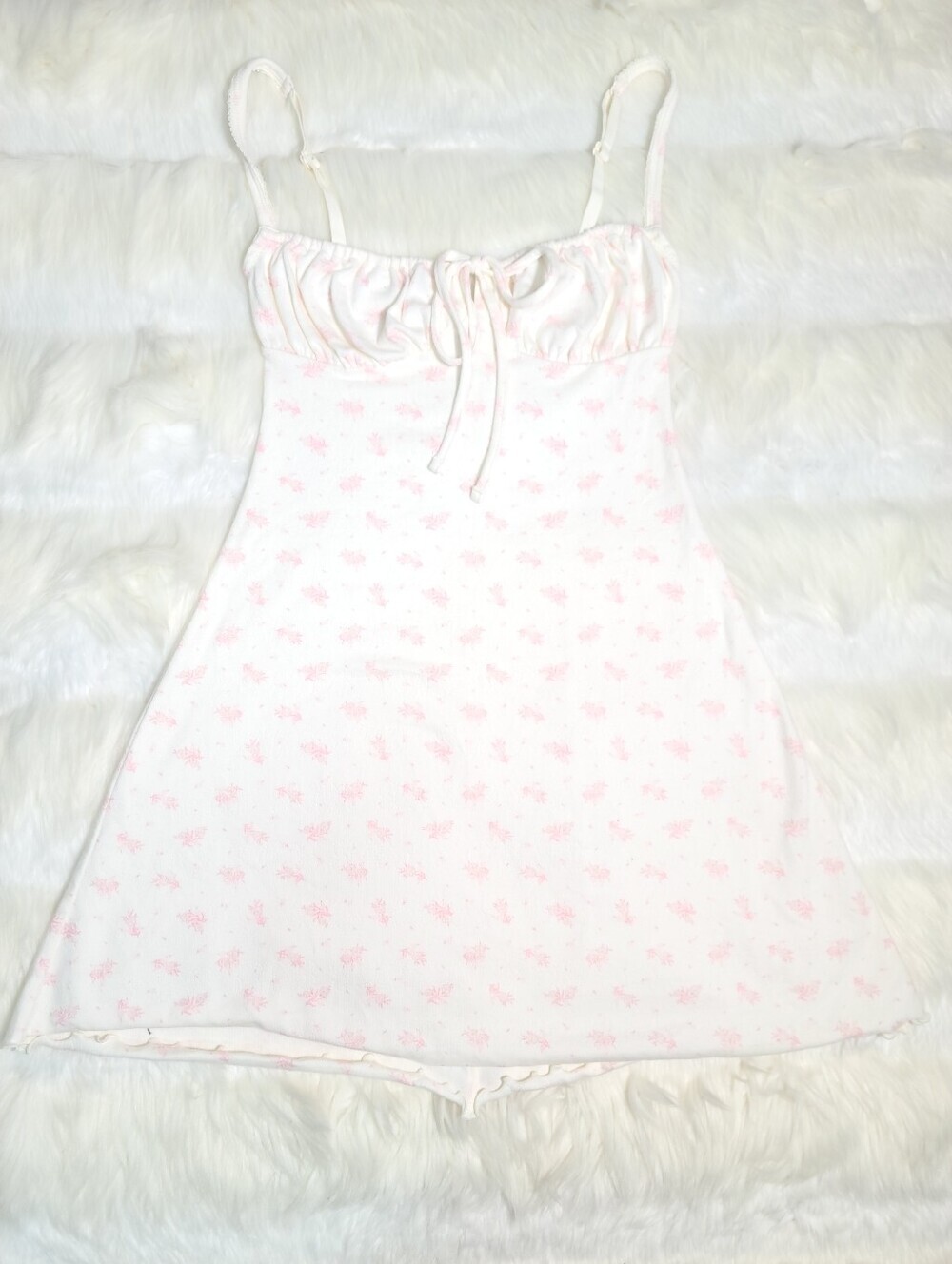 SKIMS Pointelle Mini Dress Halite Floral Print Women XXS NEW